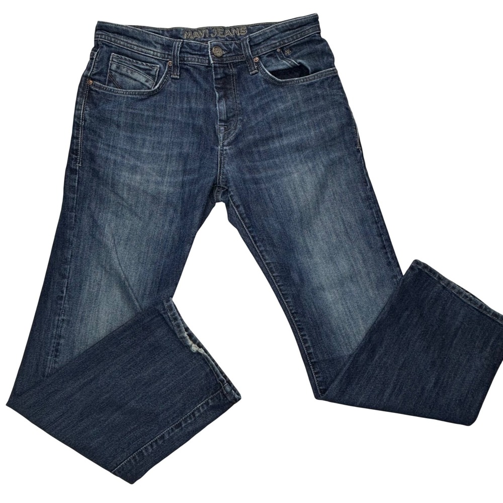 Mavi Jeans Matt Relaxed Straight Leg Mens 32x30 Blue Cotton Blend Mid Rise Denim